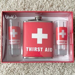 Wink | Thirst Aid Flask and Shot Glass Set